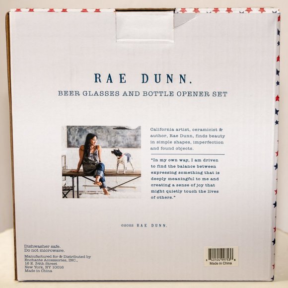 Rae Dunn American USA Beer glass and bottle opener - Picture 4 of 5